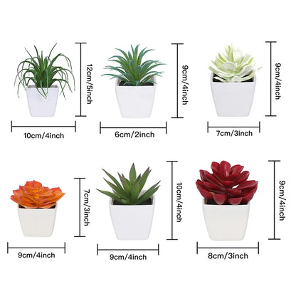 Set 6PCS Mini Plantas Artificiales Bonsái Blancas – Un Toque de Elegancia Natural para Tu Espacio