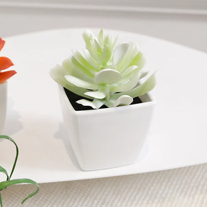 Set 6PCS Mini Plantas Artificiales Bonsái Blancas – Un Toque de Elegancia Natural para Tu Espacio